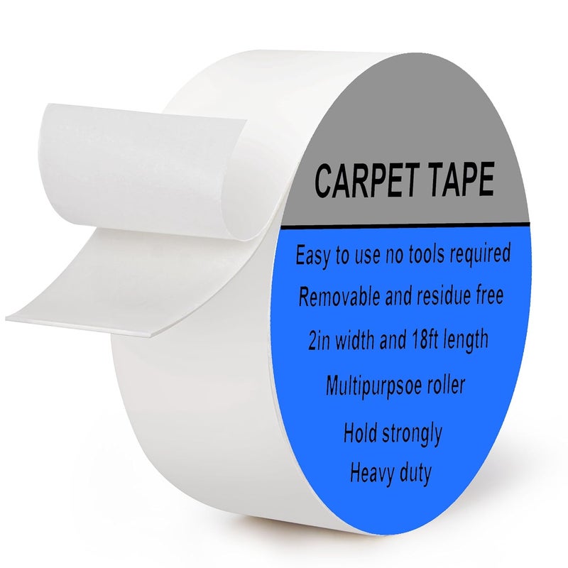 Hasaky Removable Double Sided Tape 18ft, Picutre Hanging Strips Damage Free,Heavy Duty Mounting Tape Wall Adhesive Strips for Poster Carpet Rug Art Craft Scrapbook - Image 1